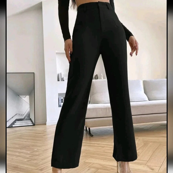 Solid High Rise Tailored Pants - Picture 1 of 6